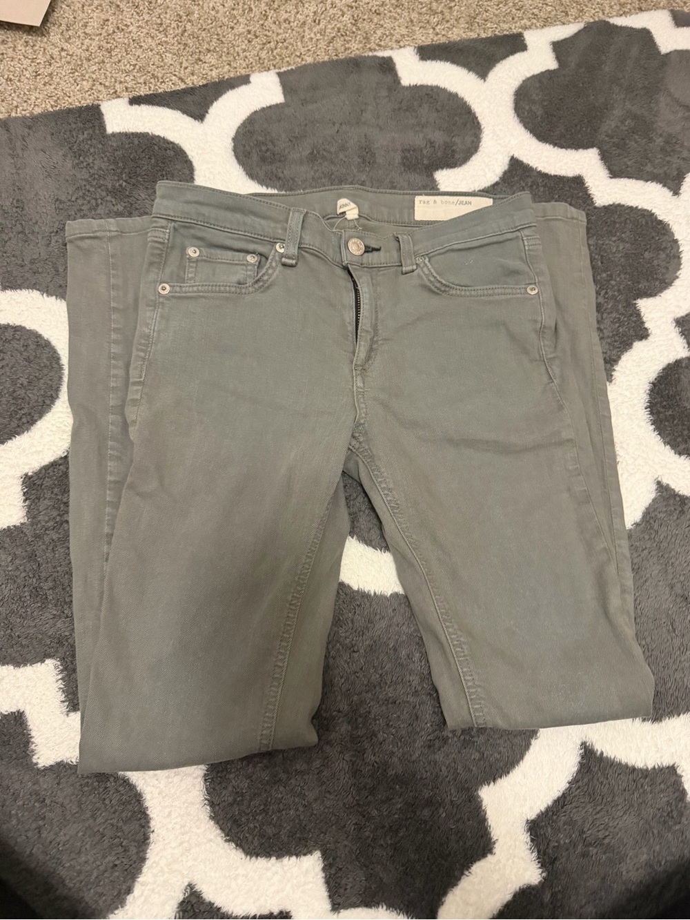 rag & bone Skinny Jeans in Olive Green